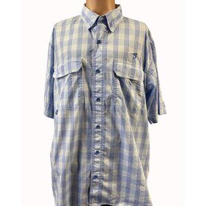 Bimini Bay Men's Blue Checkered Button Up/Short Sleeve Shirt Size XL SKU 4324